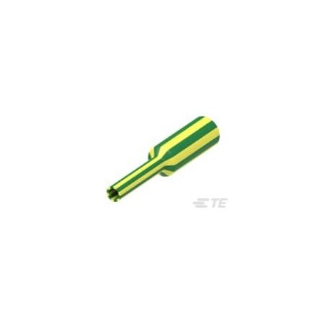Raychem Heat Shrink Tube, Single Wall, 2:1 I.D. Shrink Ratio, Green, Yellow 2898296001